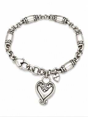 BRIGHTON Silver Plated Blaire Barrel Bead Chain Tennis Bracelet